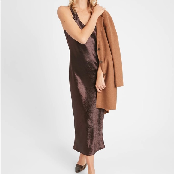 NWT Banana Republic Satin Midi Slip Dress 🤎 - Picture 3 of 3